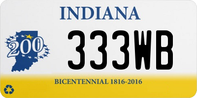 IN license plate 333WB