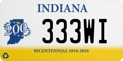 IN license plate 333WI