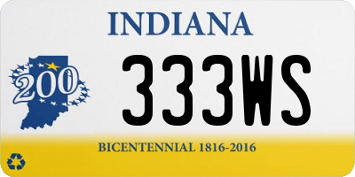 IN license plate 333WS