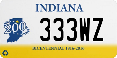 IN license plate 333WZ