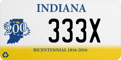 IN license plate 333X