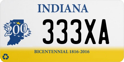 IN license plate 333XA