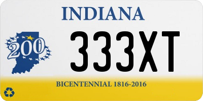 IN license plate 333XT