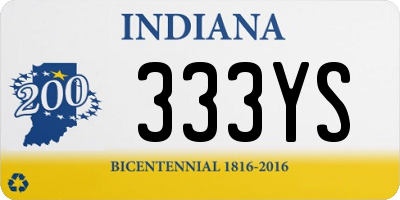 IN license plate 333YS