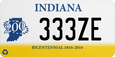 IN license plate 333ZE