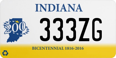 IN license plate 333ZG