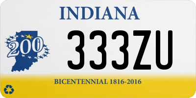 IN license plate 333ZU