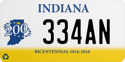 IN license plate 334AN