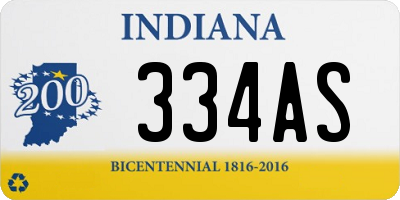 IN license plate 334AS