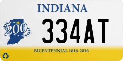 IN license plate 334AT