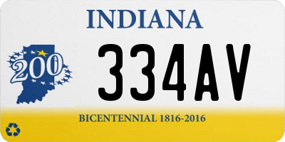 IN license plate 334AV