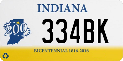 IN license plate 334BK