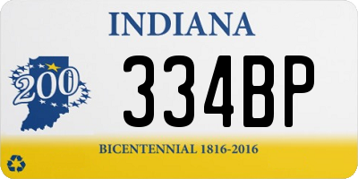 IN license plate 334BP