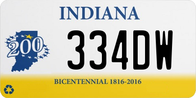 IN license plate 334DW