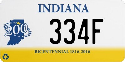 IN license plate 334F