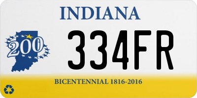 IN license plate 334FR