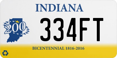 IN license plate 334FT
