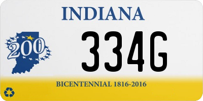 IN license plate 334G