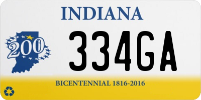 IN license plate 334GA