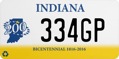 IN license plate 334GP