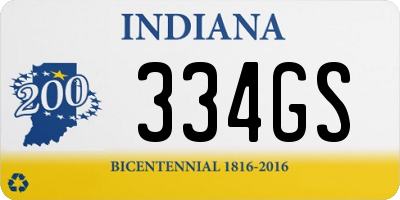 IN license plate 334GS