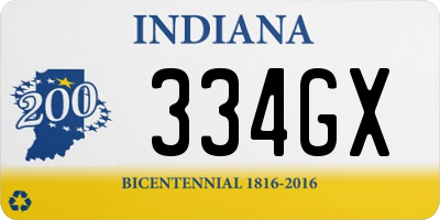 IN license plate 334GX