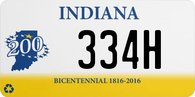 IN license plate 334H