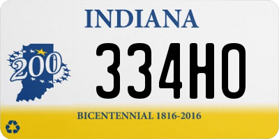 IN license plate 334HO