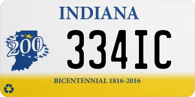 IN license plate 334IC