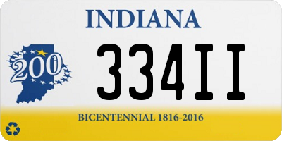 IN license plate 334II