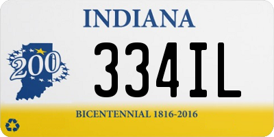 IN license plate 334IL