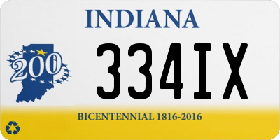 IN license plate 334IX