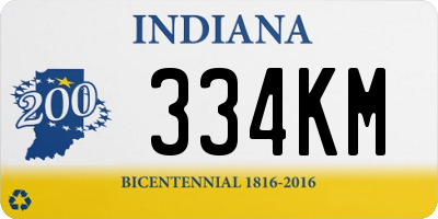 IN license plate 334KM