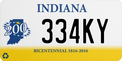 IN license plate 334KY