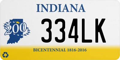 IN license plate 334LK