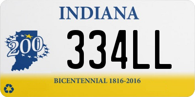 IN license plate 334LL