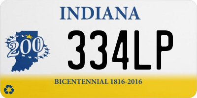 IN license plate 334LP