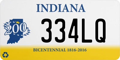 IN license plate 334LQ