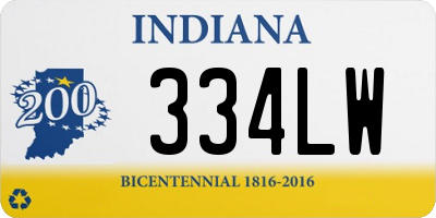 IN license plate 334LW