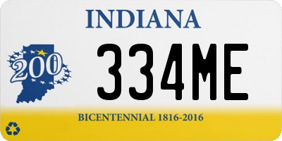 IN license plate 334ME