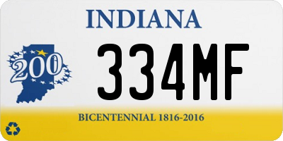 IN license plate 334MF