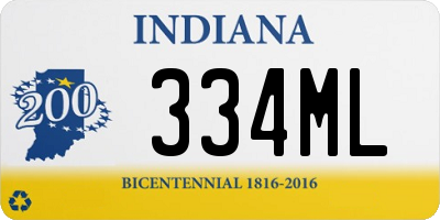 IN license plate 334ML