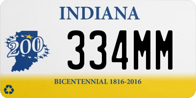 IN license plate 334MM