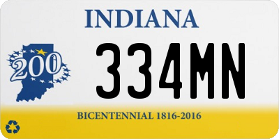 IN license plate 334MN