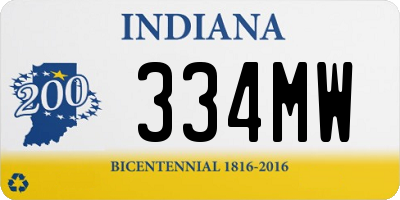 IN license plate 334MW