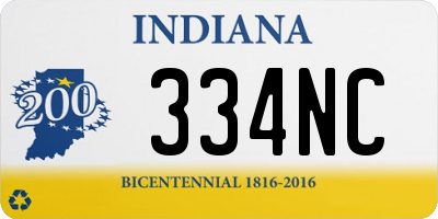 IN license plate 334NC