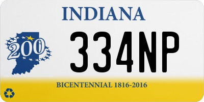 IN license plate 334NP