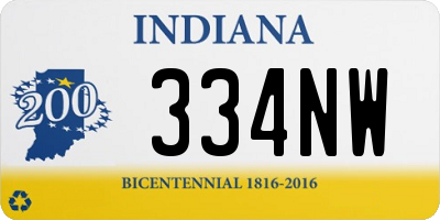 IN license plate 334NW