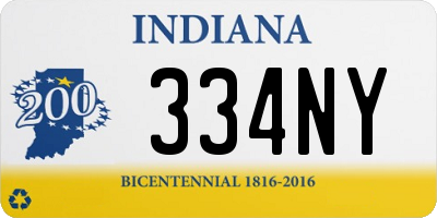 IN license plate 334NY