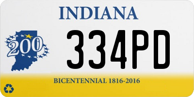 IN license plate 334PD